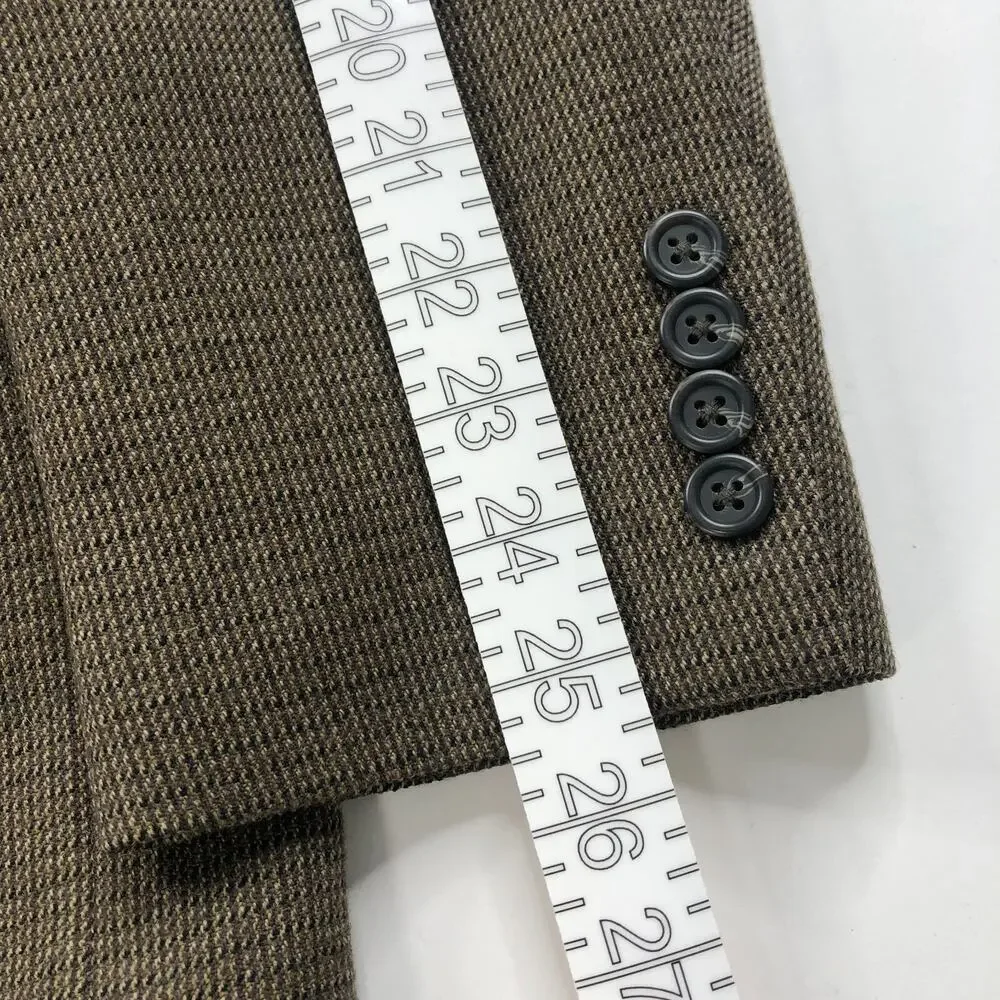 Chaps 44 L Long Men's 100% Wool Knit Button Sport Coat Jacket Brown MINT